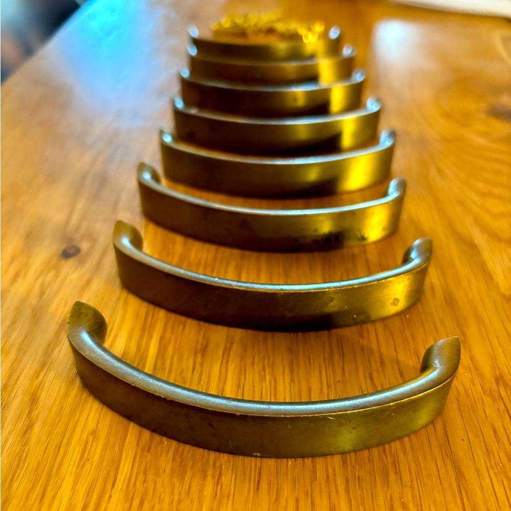 Solid brass cabinet pulls vintage 4 inches